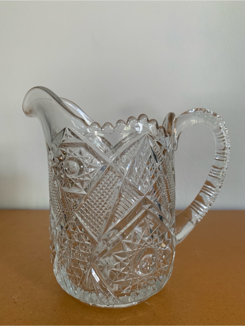 Cut glass small drink pitcher, dinnerware - Picture 2 of 10